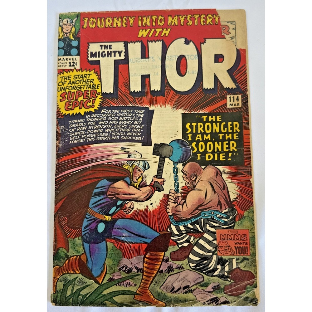 Marvel Journey Into Mystery #114 1965 1st Absorbing Man Thor Silver Age Key